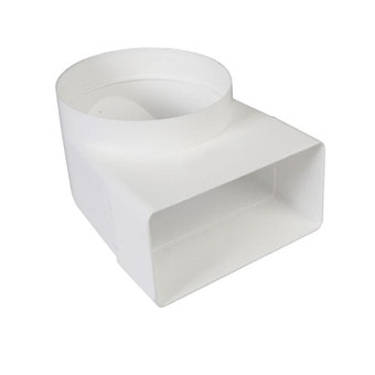 Round To Flat 90° White Ducting Elbow