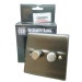 CED Satin Chrome 2 Dial Push Dimmer Switch