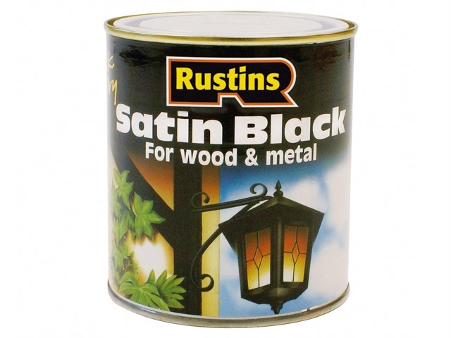 Rustins Quick Dry Paint Black Satin 250ml