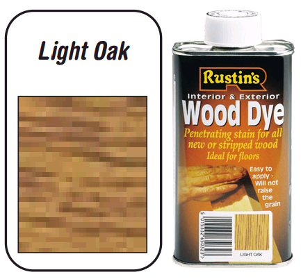 Rustins Wood Dye For Interior & Exterior - Light Oak 250ml