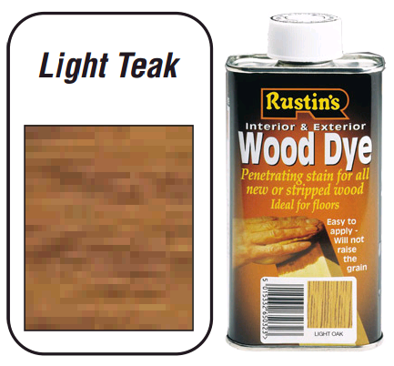 Rustins Wood Dye For Interior & Exterior - Light Teak 250ml
