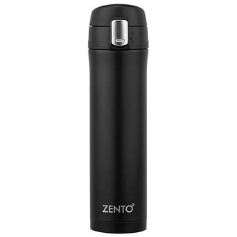 Zento Matt Black Push Button Vacuum Tumbler - 450ml