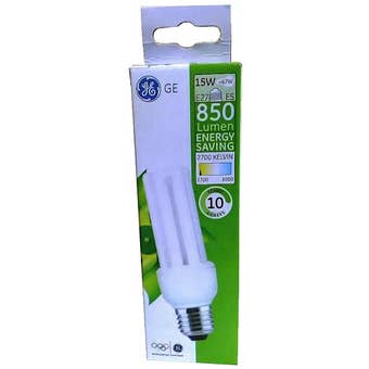 GE 15W (67W Equivalent) T3 Mini Stick Screw Cap Fitting E27/ ES Light Bulb