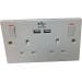 Double Switched Socket with 2 x 2.1A USB Charger Ports