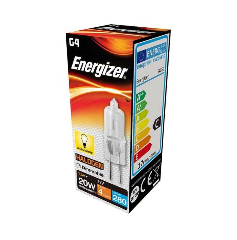 Energizer 14W Halogen Clear G4 Capsule Lightbulb