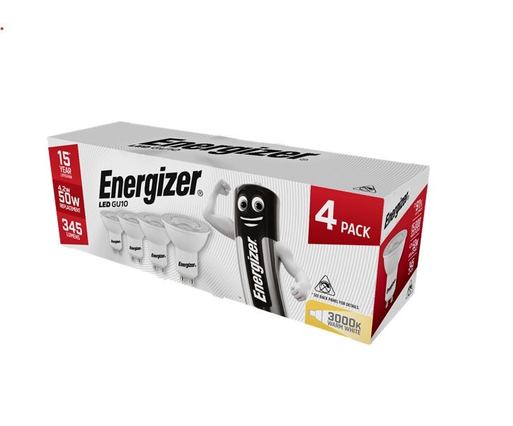 Energizer 5W LED Spotlight GU10 Lightbulbs - Pack Of 4