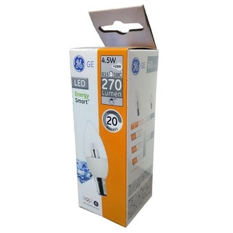 GE 4.5W LED Energy Smart™ Dimmable Clear Candle SBC / B15 Light Bulb