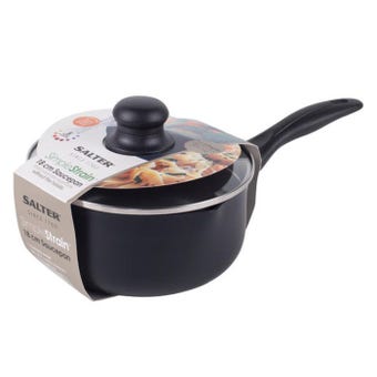 Salter Crystalstone Simple Strain Saucepan With Pouring Lip - 18cm