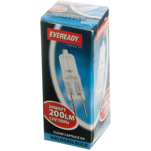 Eveready 20W G4 Clear Halogen Capsule Light Bulb