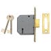 3 Lever Mortice Deadlock Polished Brass 77.5mm 3in