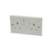 13 Amp 2 Gang Switched Socket White