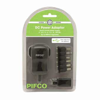 Pifco Eurosonic AC/DC Switch Adaptor With USB Port