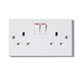 2 Gang Switched Socket with Neon Light