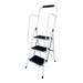 3 Tread Step Stool with Handrail White Finish