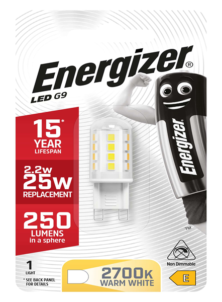 Energizer 2W Filament LED G9 Capsule Light Bulb