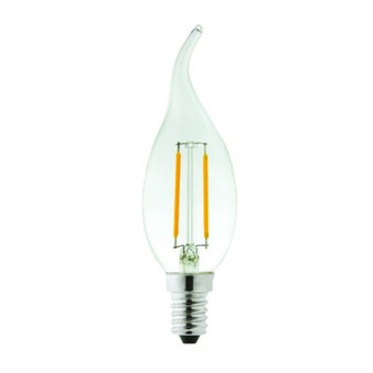LyvEco 2W LED Filament Flame Tipped Candle E14 Lightbulb
