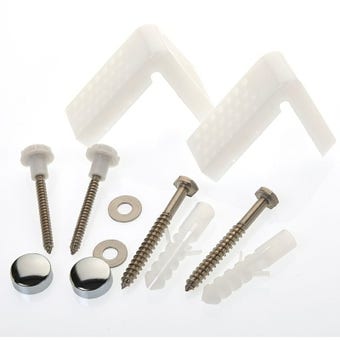 Angled Toilet Pan Fixing Kit With Caps