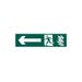 Green PVC Non-Scripted Fire Exit Sign - Direction Pointing Left - 200mmx50mm
