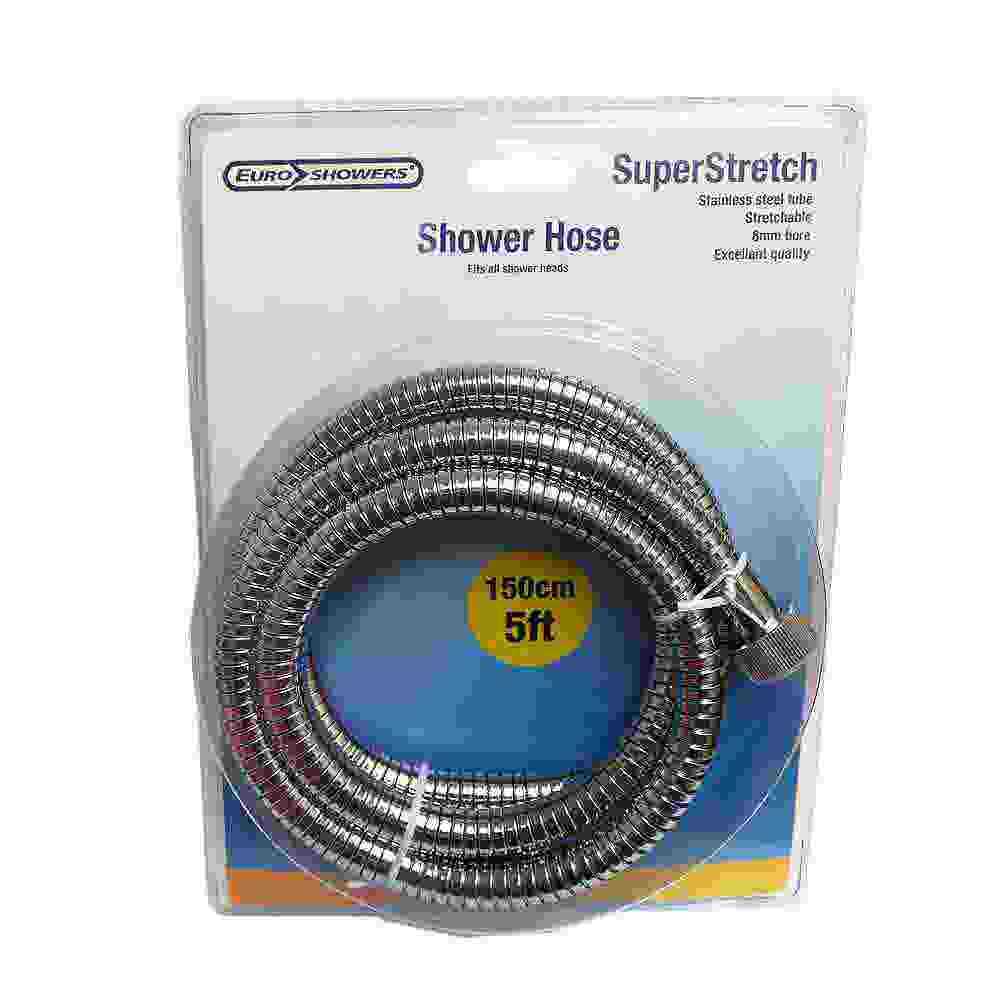 EuroShowers Super Stretch Stainless Steel Shower Hose - 150cm
