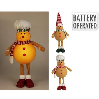 LED Gingerbread Man Decoration 56cm – Battery Operated Festive Light-Up Figure