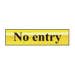 Self-Adhesive Brass Effect No Entry Sign - 200x50mm