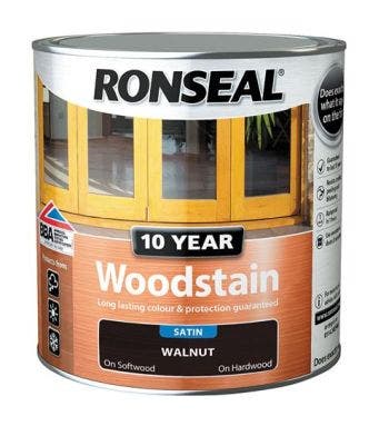 Ronseal Satin 10 Year Woodstain - Walnut 750ml