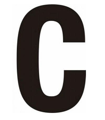 Black Helvetica Bold Condensed Style Vinyl Letter C - 75mm 