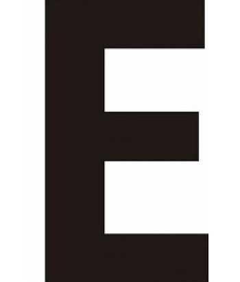 Black Helvetica Bold Condensed Style Vinyl Letter E - 75mm 