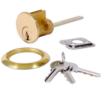 ABUS E50RC Brass Rim Cylinder Lock with 3 Keys and Anti-Pick Paracentric Key Profile