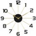 Acctim Astraea 50cm Modern Wall Clock with Brass Effect Spokes and Large Black Numbers