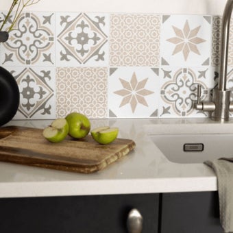 Alia Olive d-c-fix Self Adhesive Wall Tiles 15cm x 15cm – Peel and Stick Vinyl Splashback Panels for Kitchens and Bathrooms