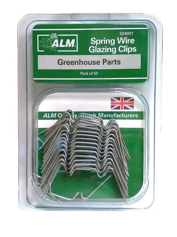 ALM Spring Greenhouse Wire Glazing W Clips - Pack of 50