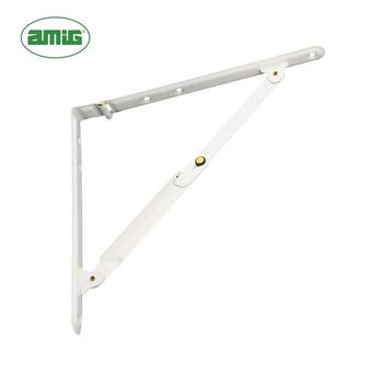 Amig Folding Shelf Bracket - White 400mmx400mm