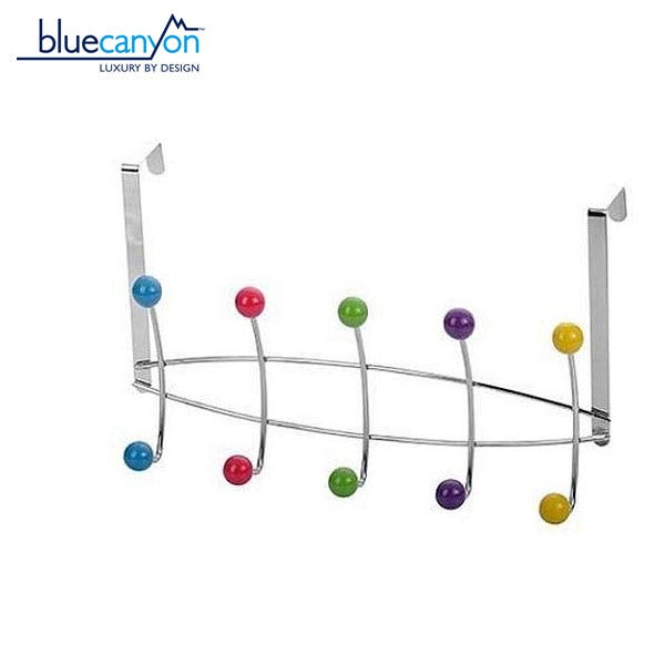 Blue Canyon Aquarius Over Door Chrome 5 Hook Rail