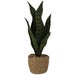 Artificial Green Plant in Seagrass Planter – 34cm | Realistic Decorative Plant for Home & Office