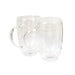 Ashley Double Wall Glass Mugs with Handles - 2 Pieces
