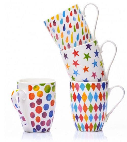 Multi Coloured Assorted Mugs 