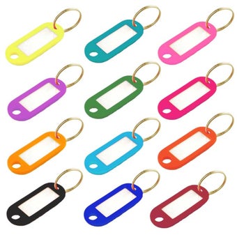Assorted Colours Small Key Tags - Pack of 6