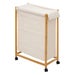 Bamboo Laundry Basket with Wheels - 52L