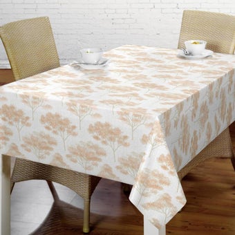 Beige Trees Oil Cloth - Price per Metre