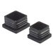 Black Polypropylene Inner Square Tip with Ribs 18 x 18 mm for Furniture Legs and Tubing