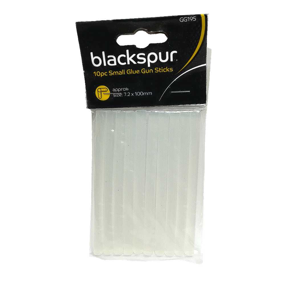 Blackspur 10 Piece Glue Gun Sticks - Clear - 7.2mm Small