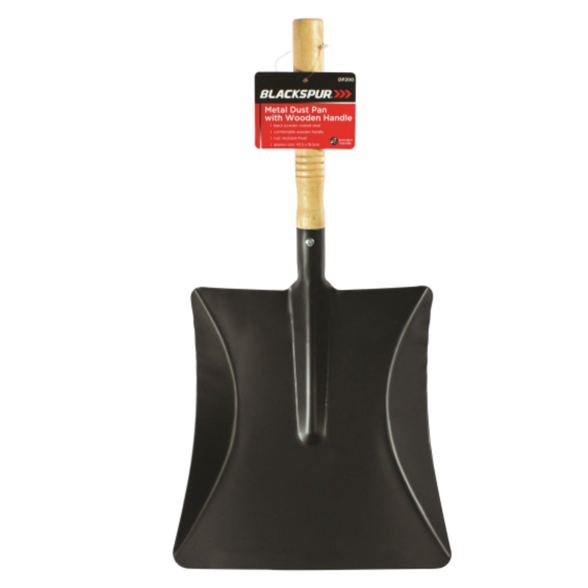 Blackspur Metal Dust Pan with Wooden Handle 