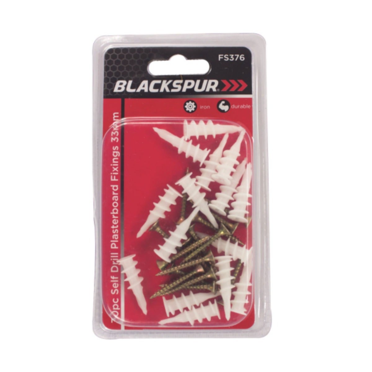 Blackspur Self Drill Plasterboard Fixings 33mm - 30 pieces 