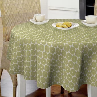 Bonita Green Oilcloth Roll I Durable Wipe-Clean Table Covering - Price per Metre