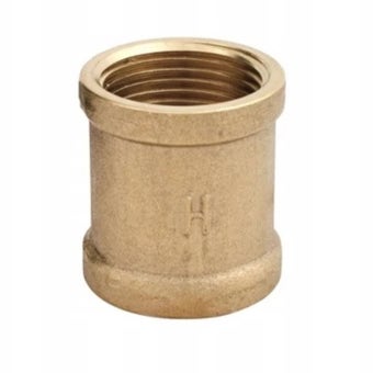 Brass Muff Coupling Connector for Water and Heating Systems I 1/2 Inch