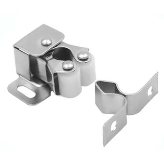 Bright Zinc Plated Double Roller Catch - Pack of 2