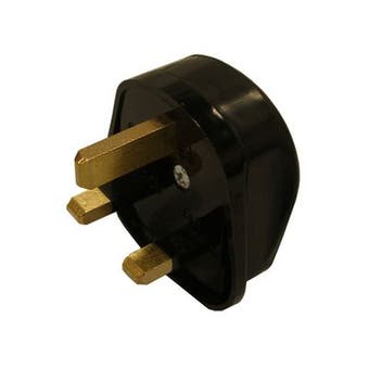 Black 13 Amp Rubber Plug