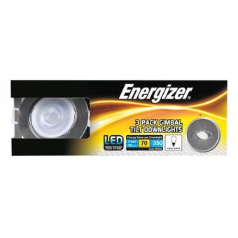 Energizer 5W Brushed Chrome Gimbal Tilt Cool White Downlights - Pack Of 3