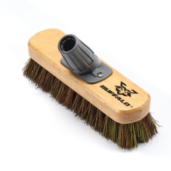 Buffalo 9" Bassine Mix Deck Scrub Head with Tuff-Lok Bracket – Durable and Effective for Decks and Patios